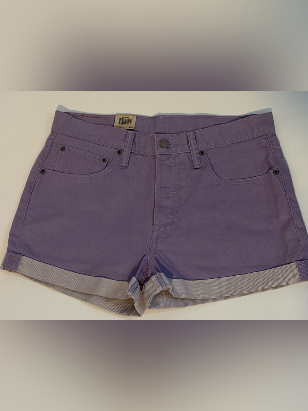 Levi's Lavender Cotton Roll-Hem Jean Shorts button up sz 30